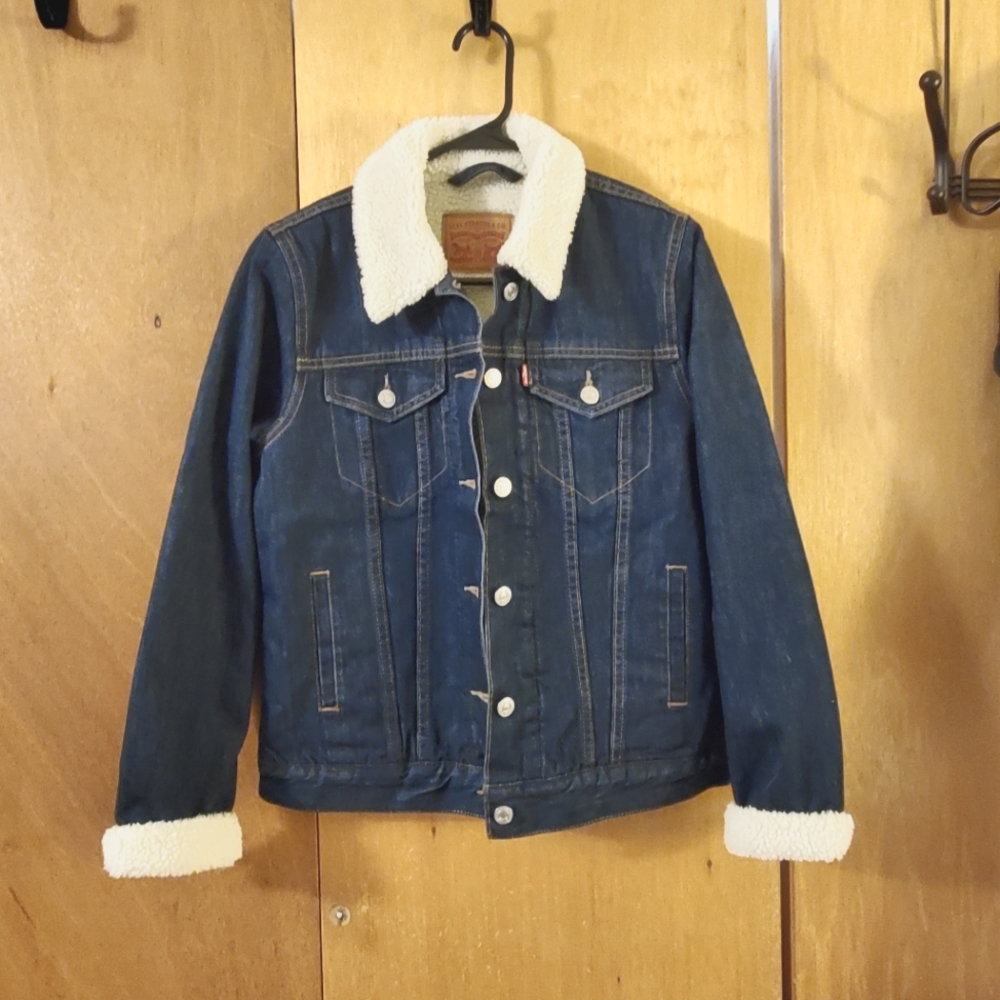 Levi's Denim Faux Sherpa Lined Trucker Jacket Women's size S